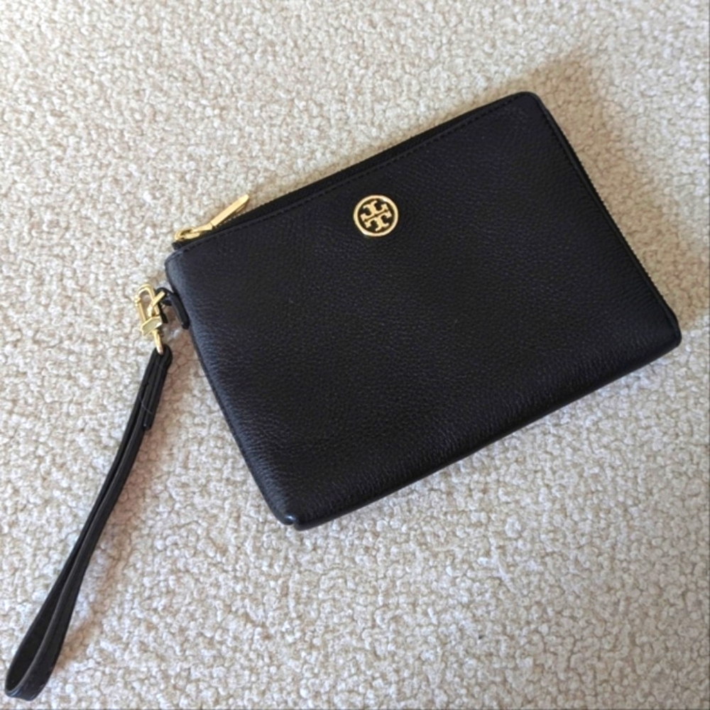 Tory Burch black wristlet/clutch